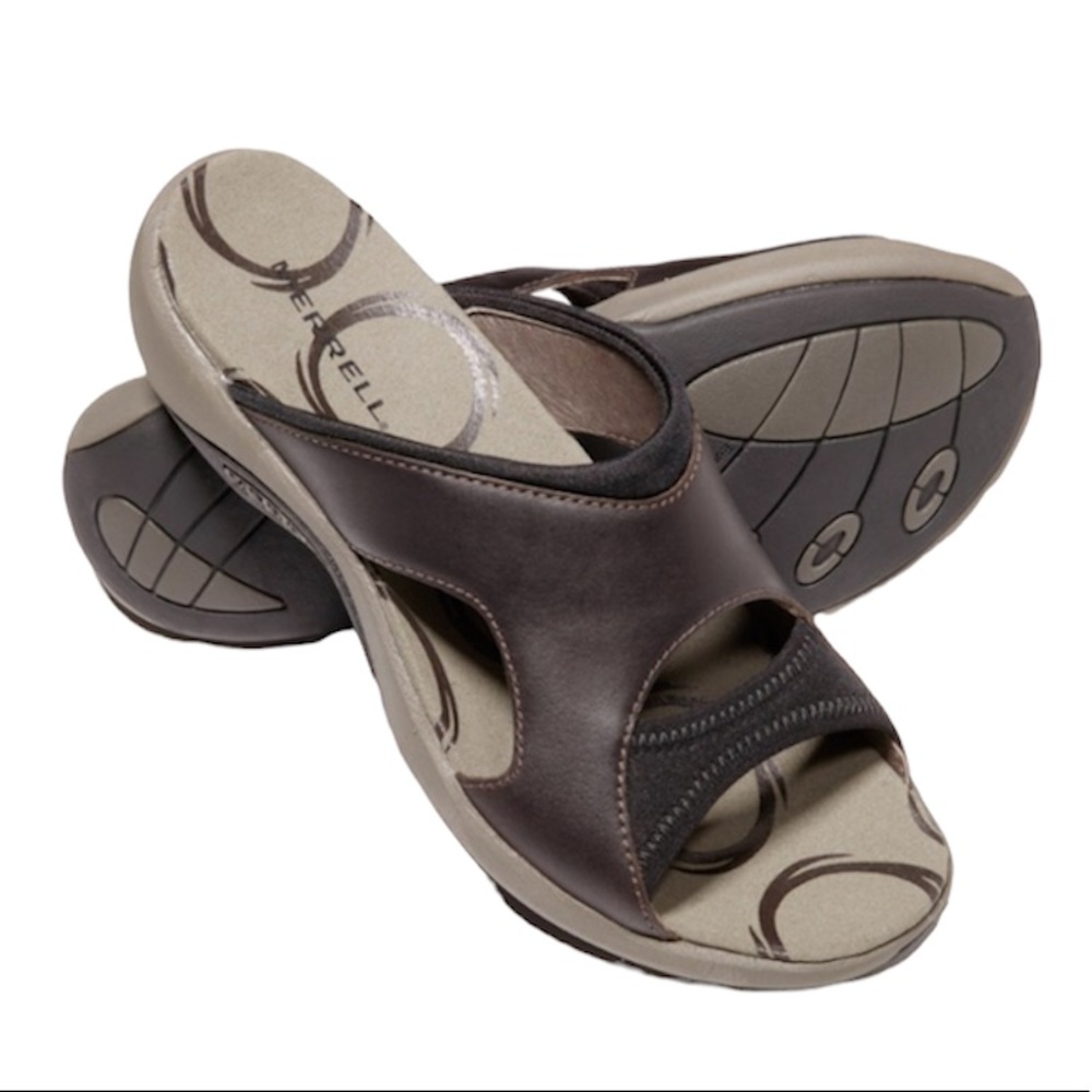Merrell Palmetto Slides Women's Size 7 Brown Leather